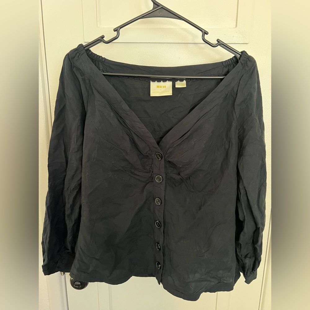 Anthropologie Fitted Off the Shoulder Blouse